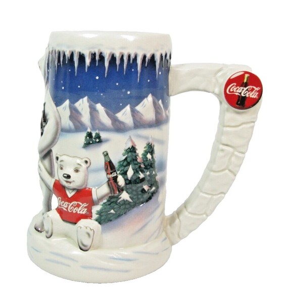 Vintage 1999 Coca Cola/Anheuser Busch Coke On Ice Collectable Stein CS393 Bears - Picture 4 of 6